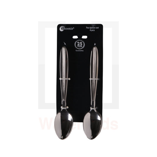 Phoenix 6 Pcs Stainless Steel Dessert Spoon Line Pattern Set
