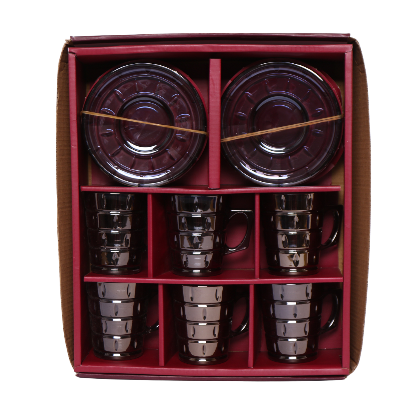 Phoenix 6Pcs Tea Cups with Saucers