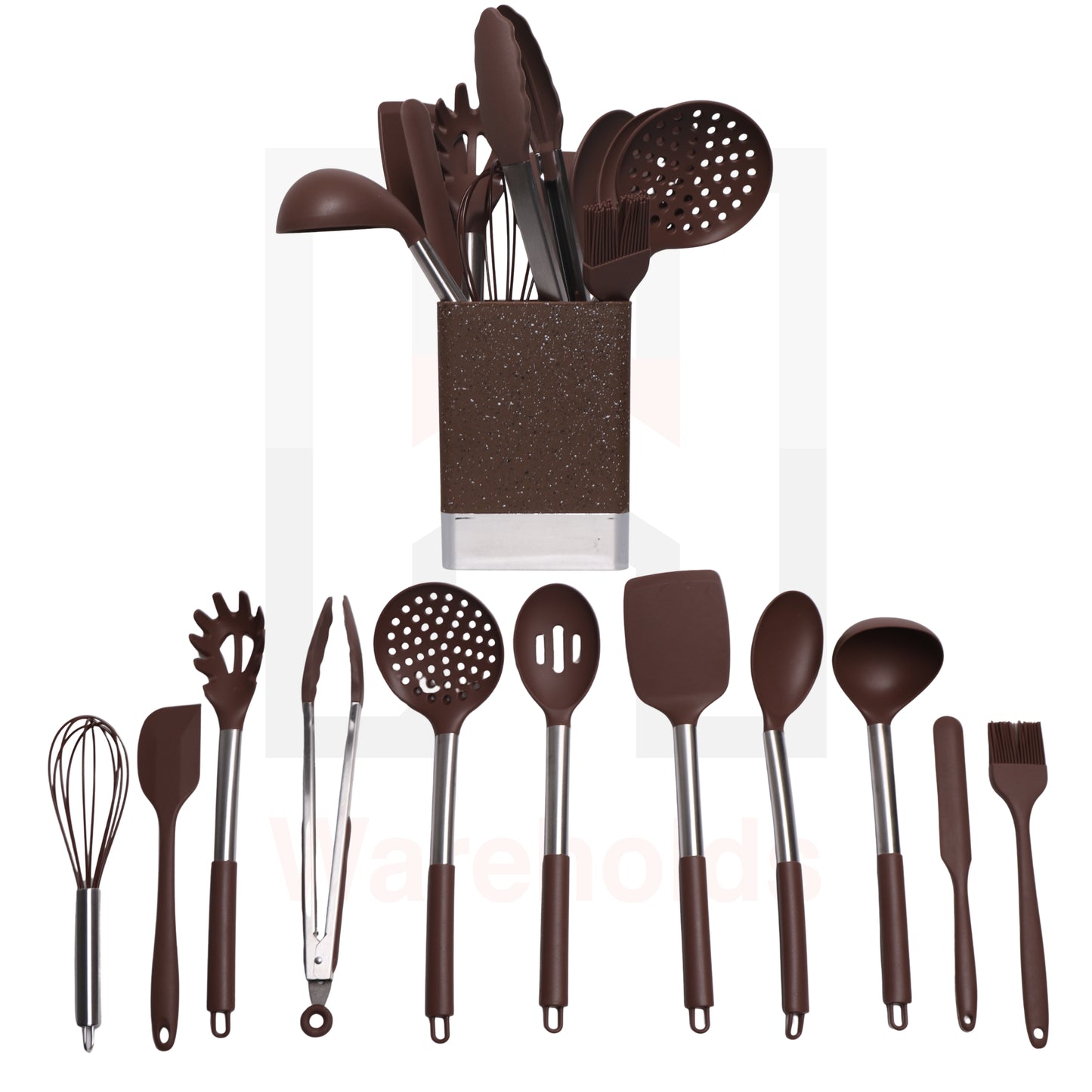 12 Pcs Stainless Steel Silicone Kitchen Utensils Set