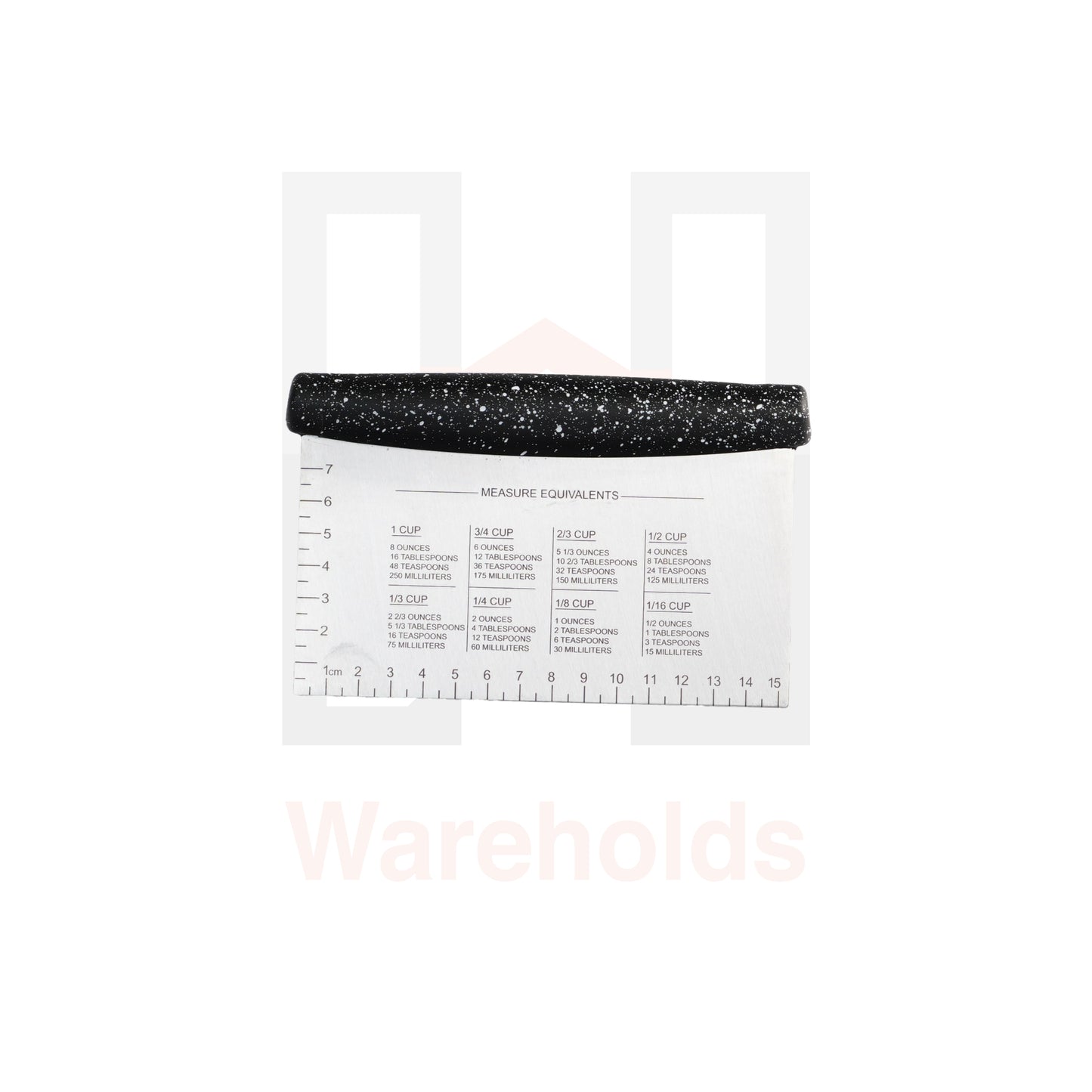 Phoenix Black Dough Scraper with Measure Equivalents