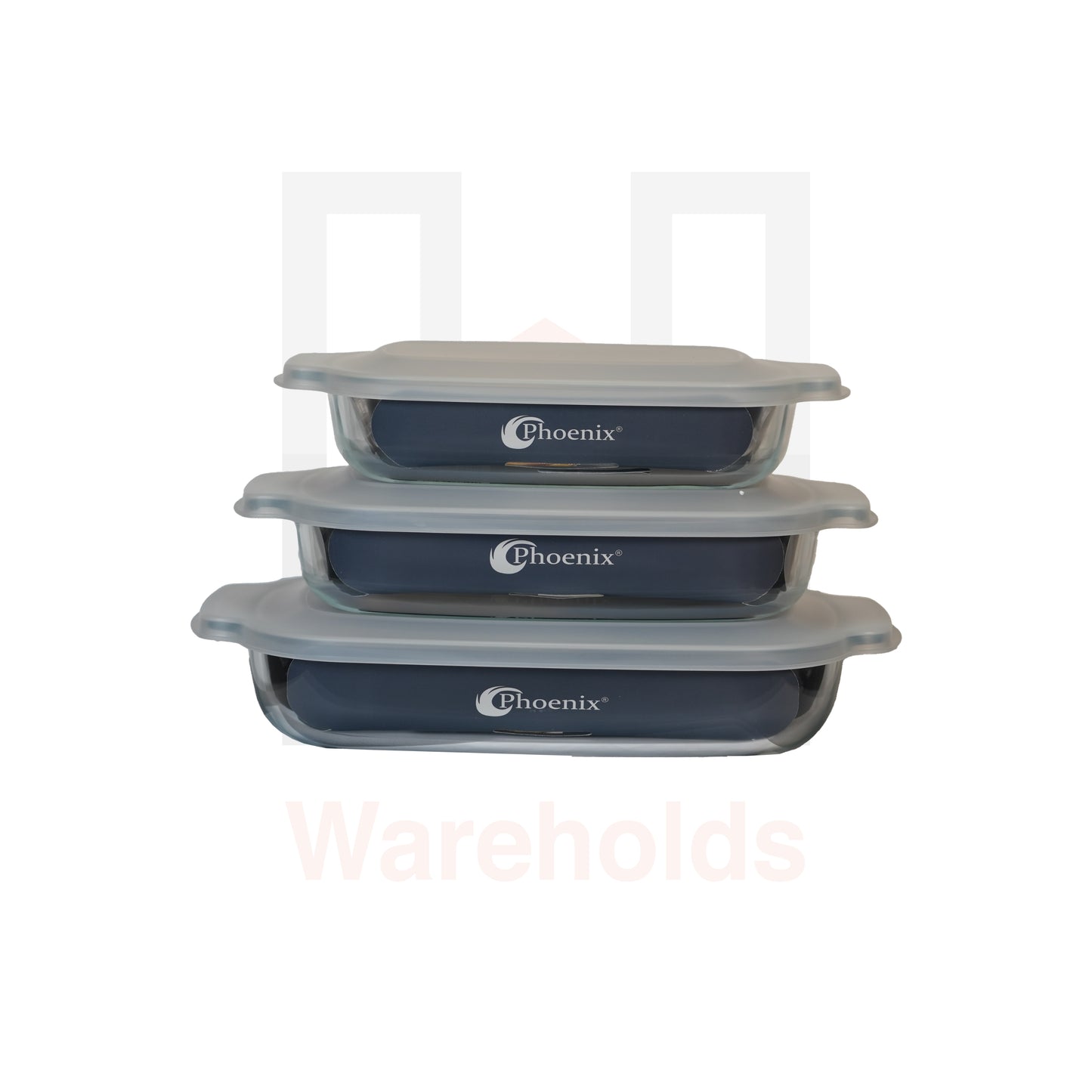 Phoenix Rectangular Pyrex Glassware with Lids (Per Piece)