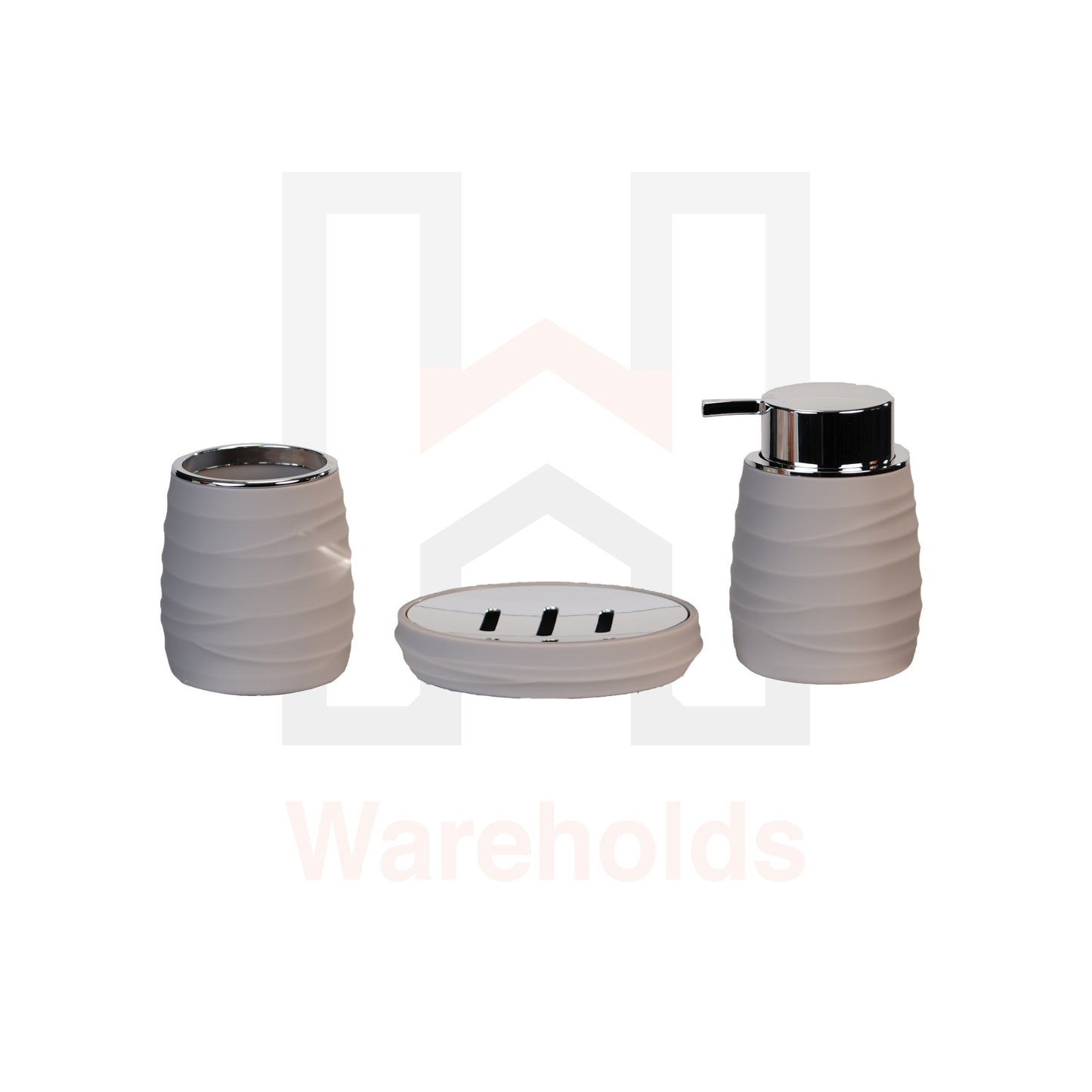 Phoenix Taupe Wavy Bathroom Accessory Set