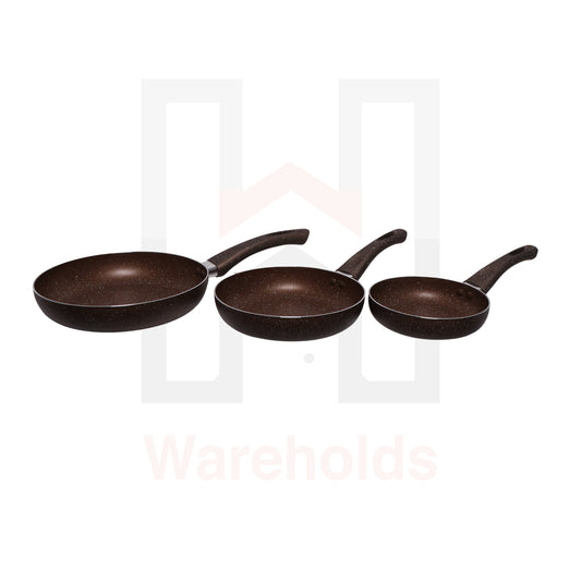 Phoenix 3 Pcs Brown Granite Pans Set