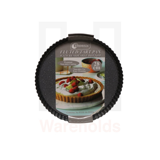 Phoenix Grey Granite Fluted Tart Pan With Removable Bottom