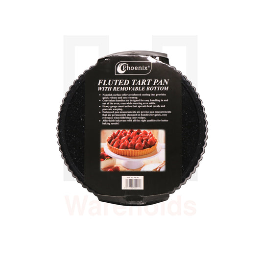 Phoenix Black Granite Fluted Tart Pan With Removable Bottom