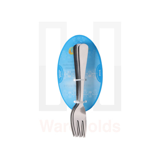 Phoenix 6 Pcs Stainless Steel Dessert Plain Fork Set (Inox)