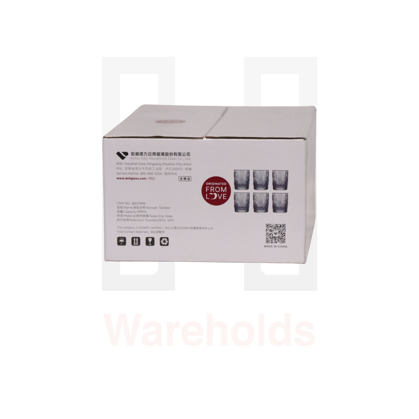 Deli Glass 6 Pcs Xunwen Tumbler Water Cup Set