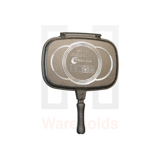 Phoenix 36cm Grey Marble Double Grill Pan