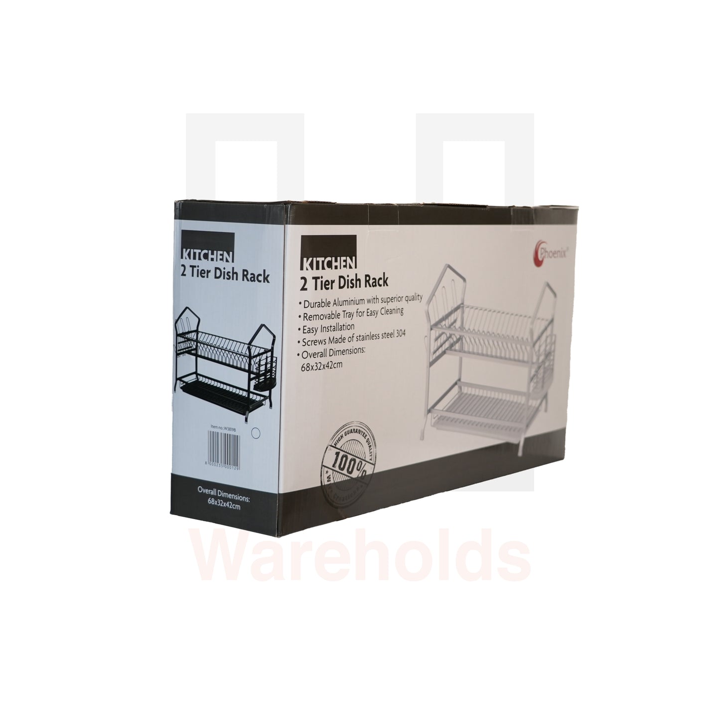 Phoenix 2-Tier Full Silver Kitchen Dish Rack