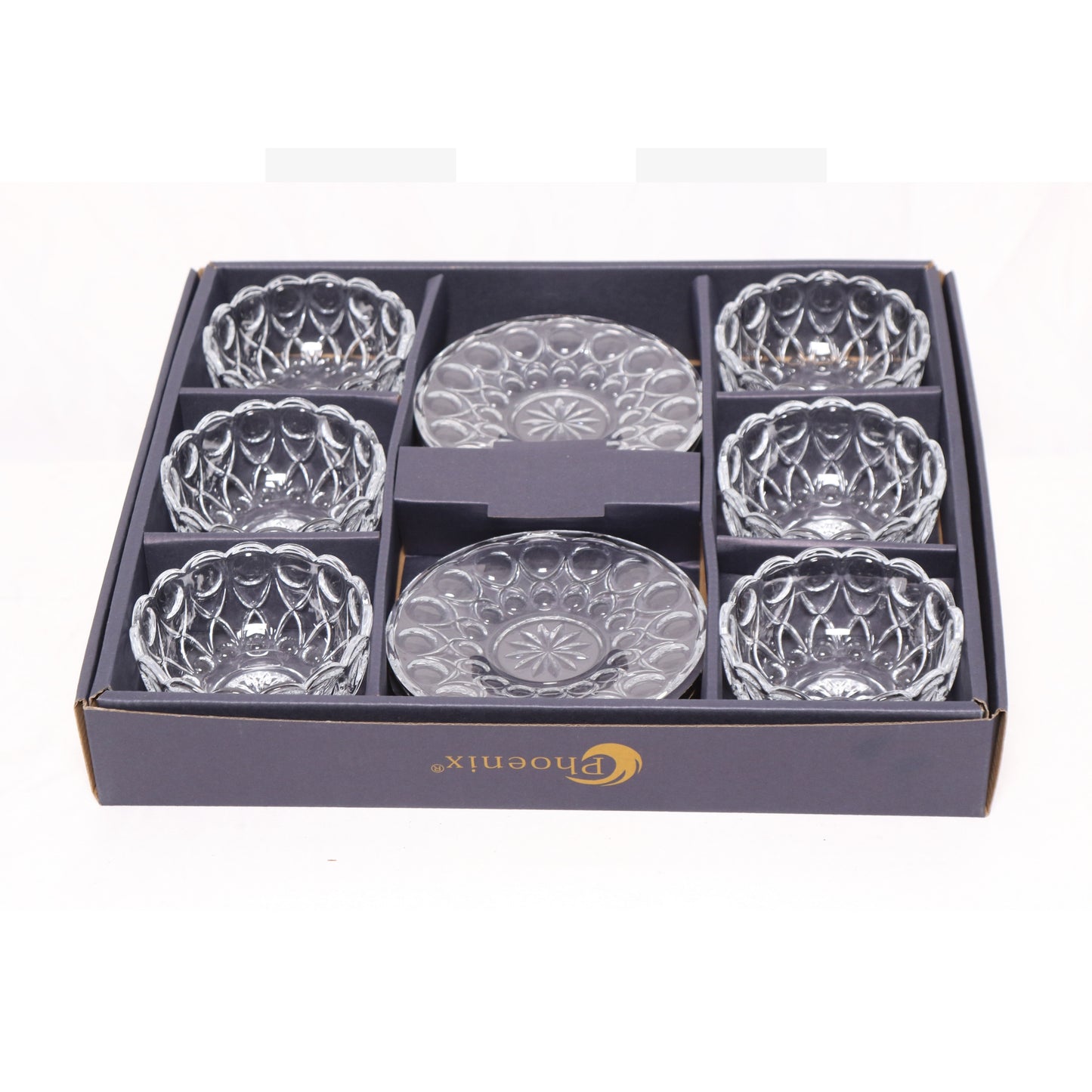 Phoenix 6 Pcs White Scalloped Bowl Set