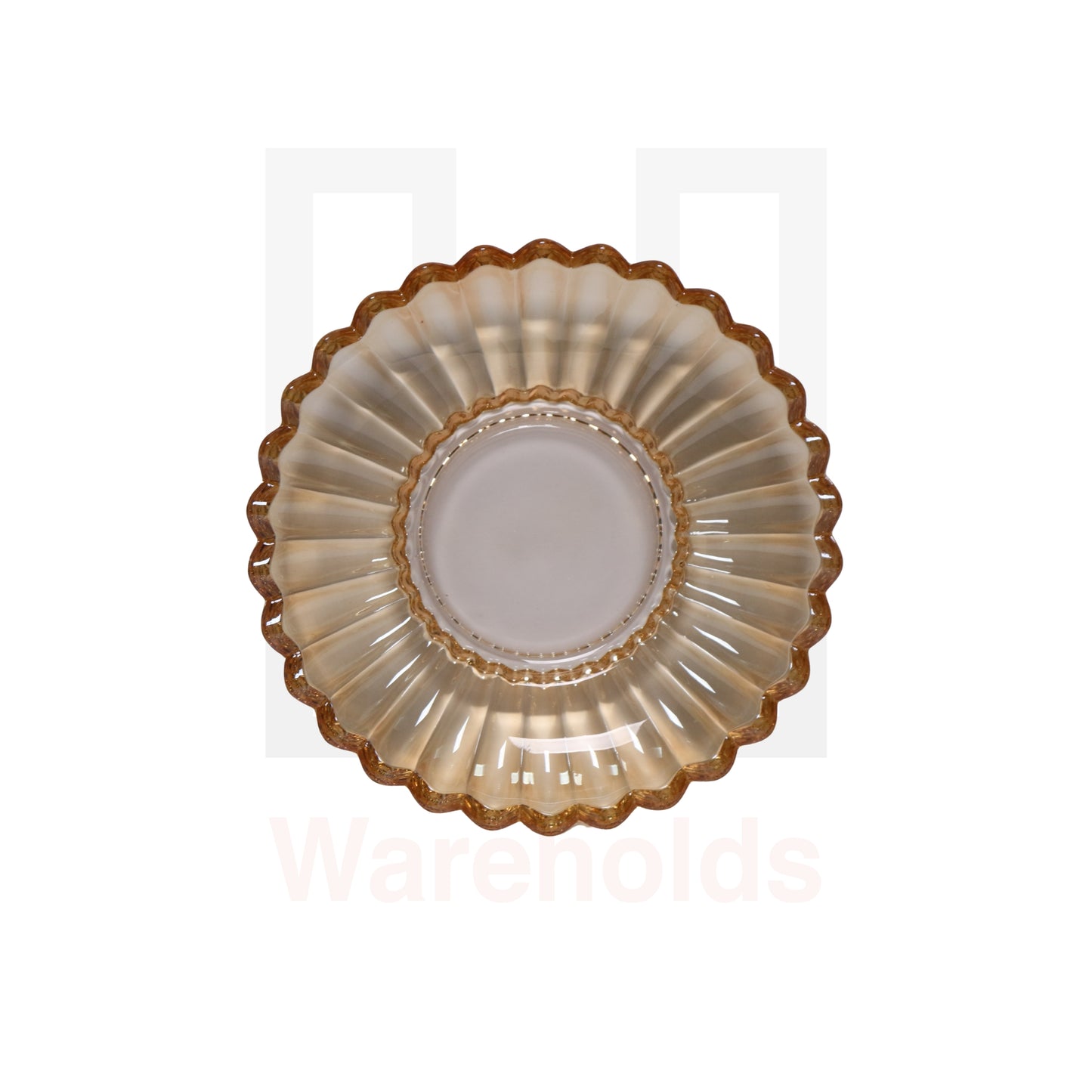 Phoenix 6 Pcs Peach Scalloped Glass Bowl Set