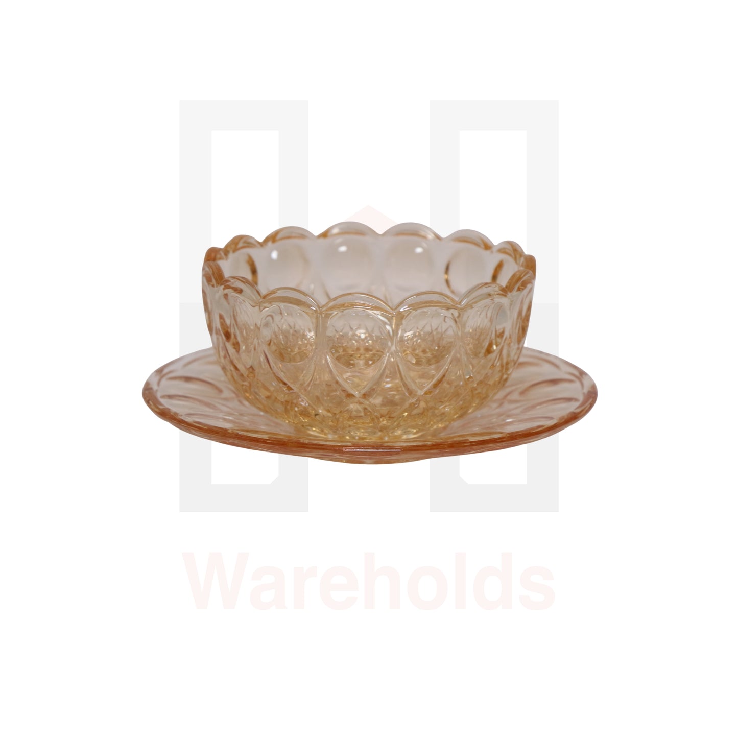 Phoenix 6 Pcs Gold Scalloped Glass Bowl Set