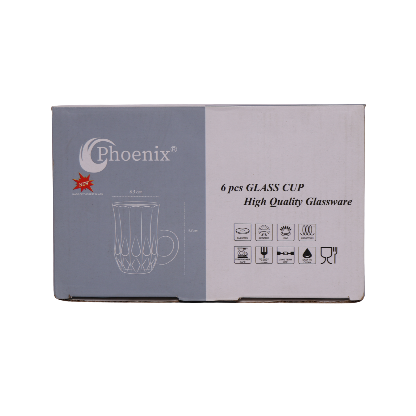 Phoenix 6pcs Tea Glass Cup Set