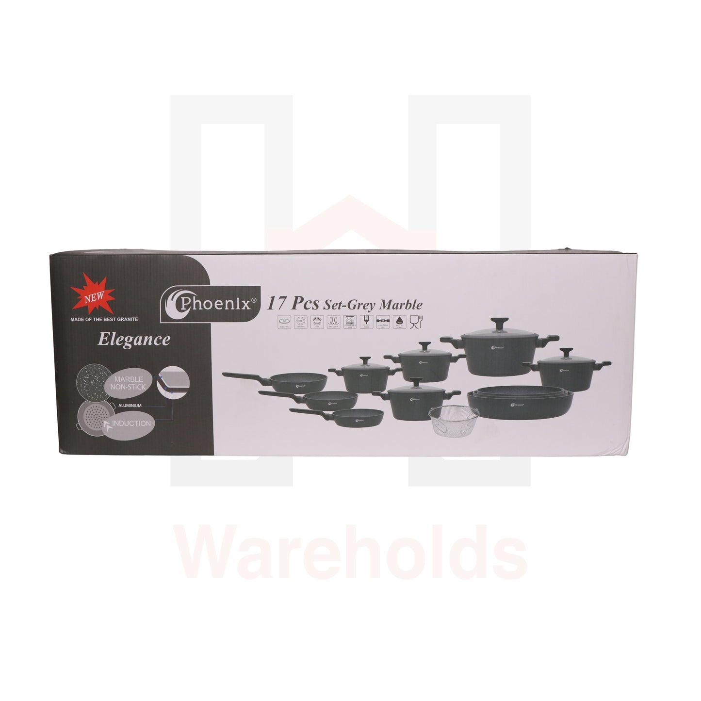 Phoenix 17 Pcs Grey Marble Set