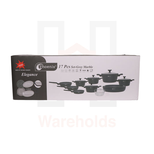 Phoenix 17 Pcs Grey Marble Set