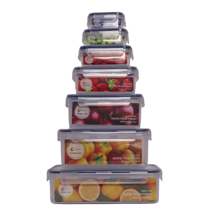 Phoenix BPA Free Double Lock Rectangular Plastic Food Storage Container