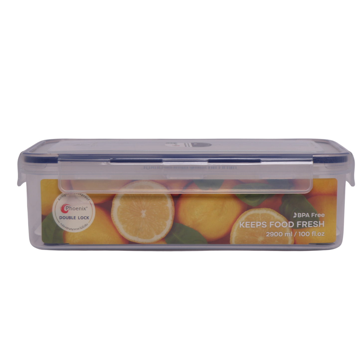 Phoenix BPA Free Double Lock Rectangular Plastic Food Storage Container