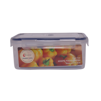 Phoenix BPA Free Double Lock Rectangular Plastic Food Storage Container