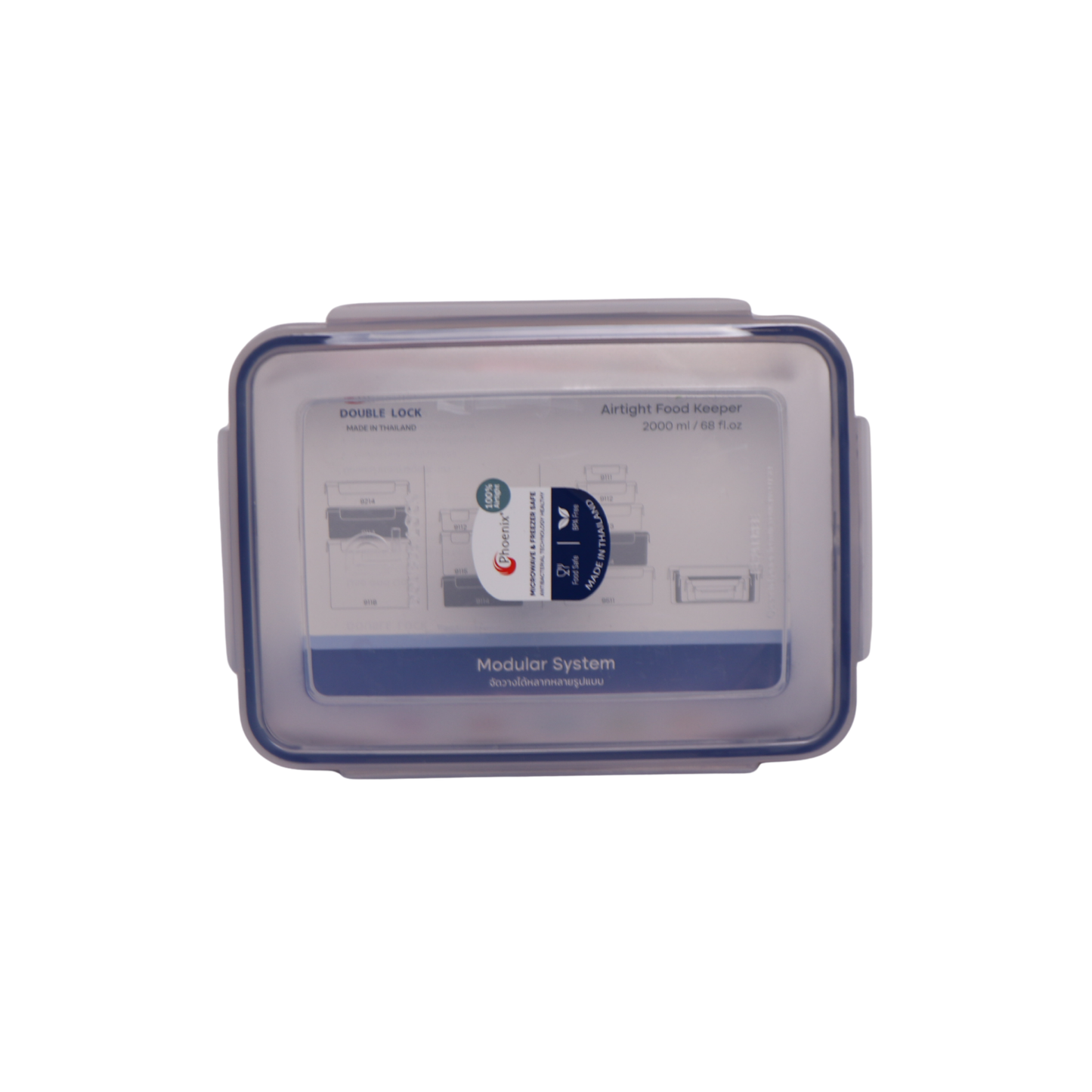 Phoenix BPA Free Double Lock Rectangular Plastic Food Storage Container