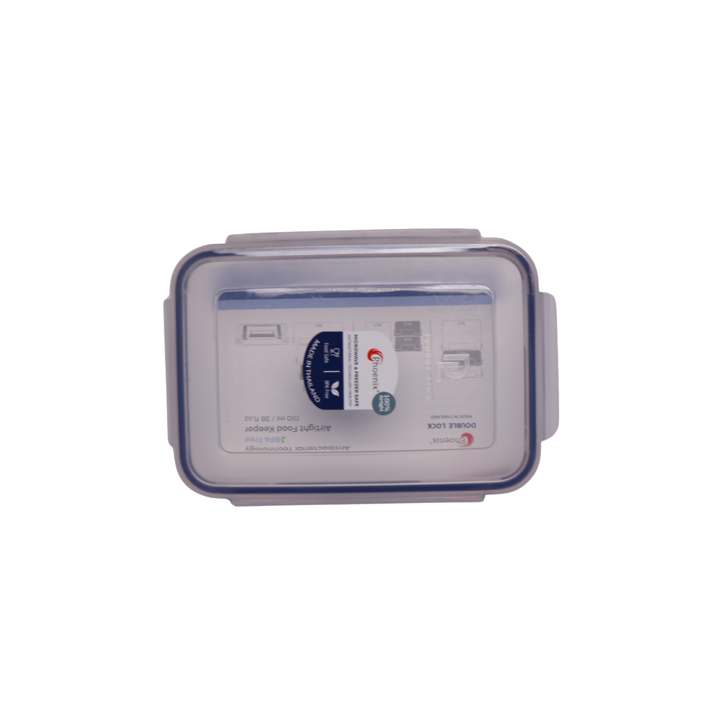 Phoenix BPA Free Double Lock Rectangular Plastic Food Storage Container
