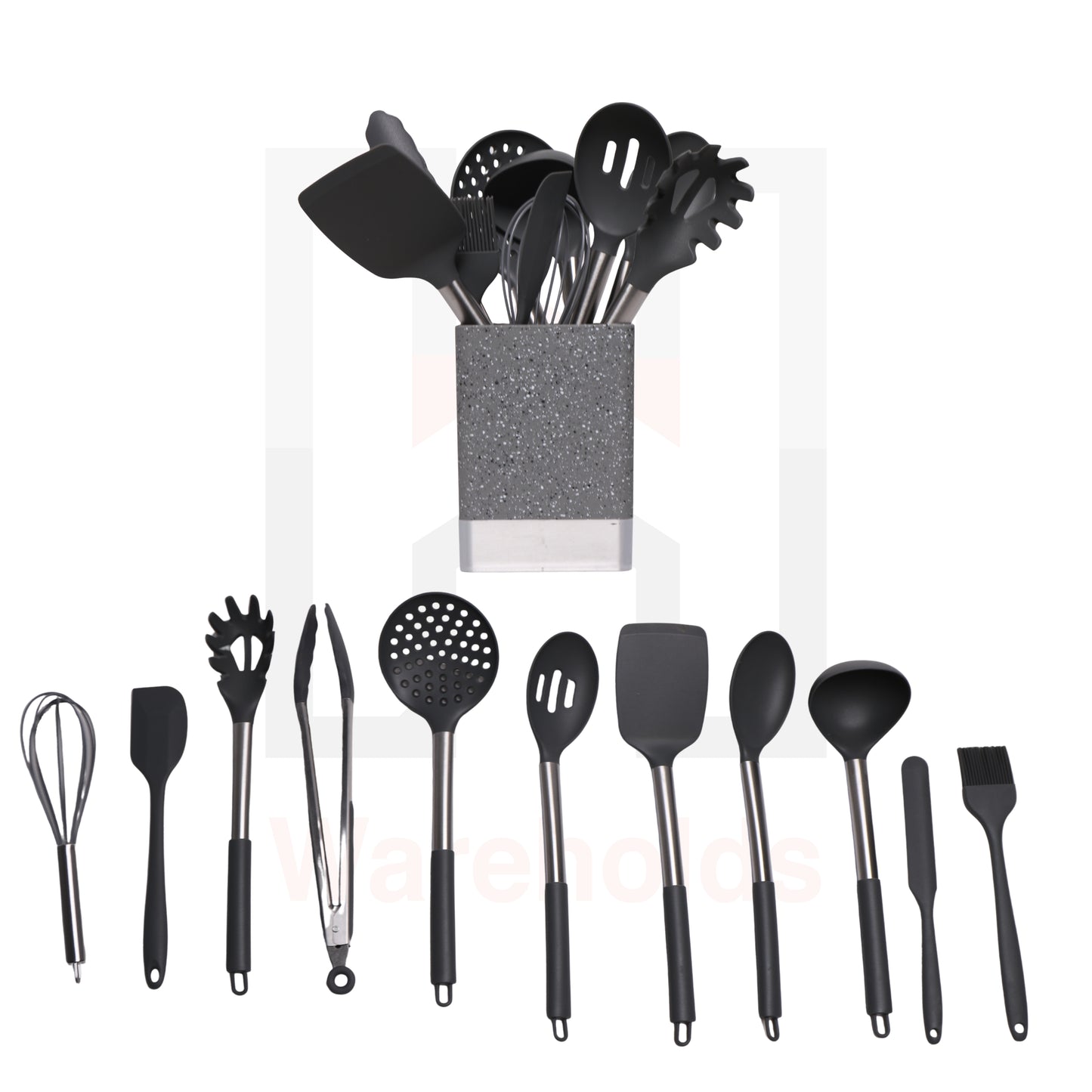 12 Pcs Stainless Steel Silicone Kitchen Utensils Set
