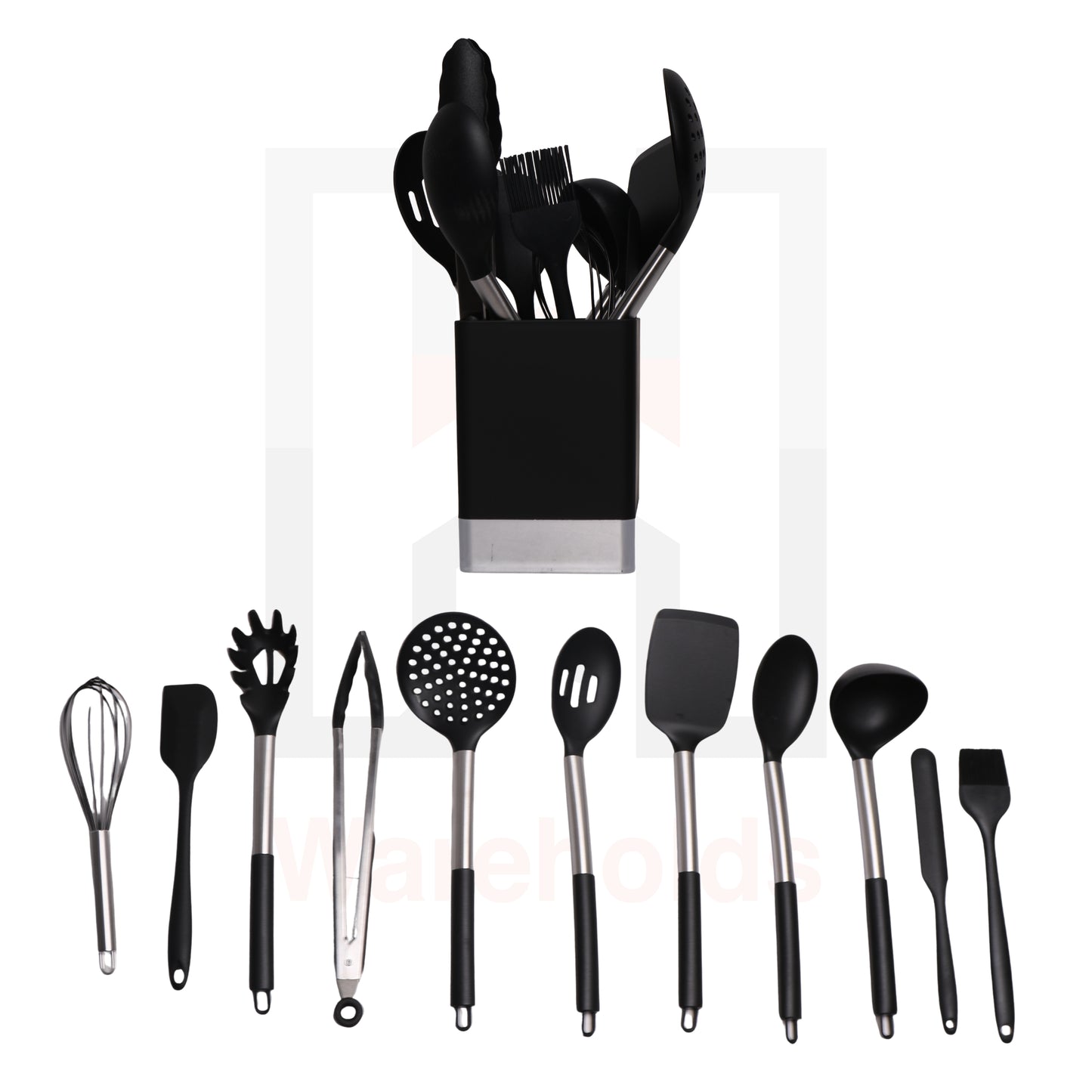 12 Pcs Stainless Steel Silicone Kitchen Utensils Set