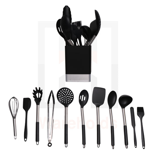 12 Pcs Stainless Steel Silicone Kitchen Utensils Set