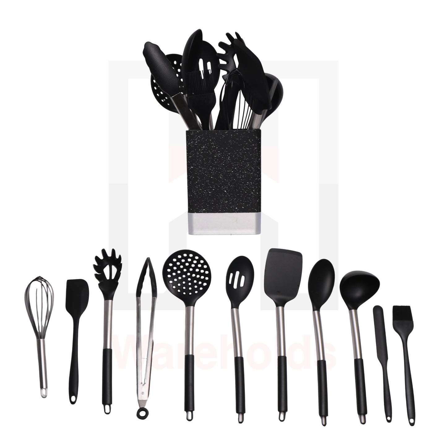 12 Pcs Stainless Steel Silicone Kitchen Utensils Set