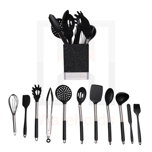 12 Pcs Stainless Steel Silicone Kitchen Utensils Set