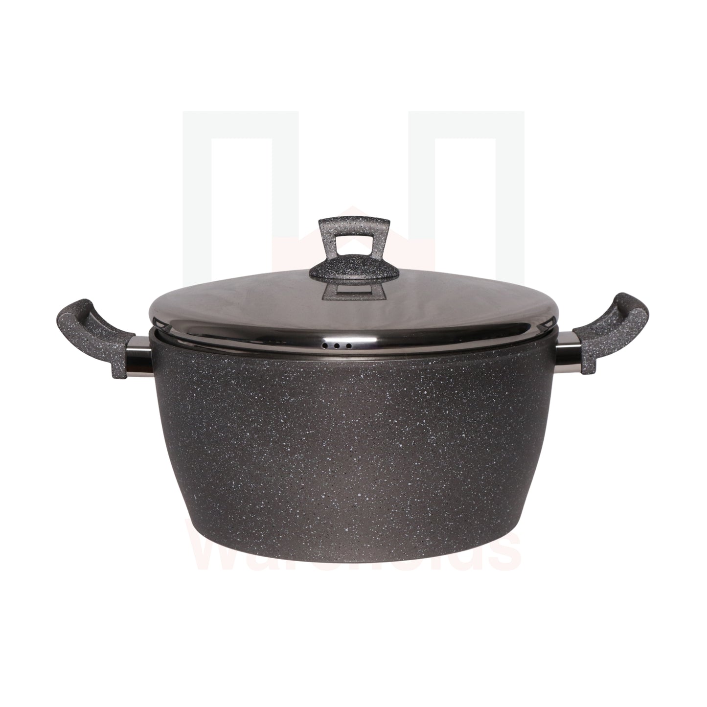 Phoenix Grey Marble Casserole Pot with SS Cover (Granite) - Per Piece