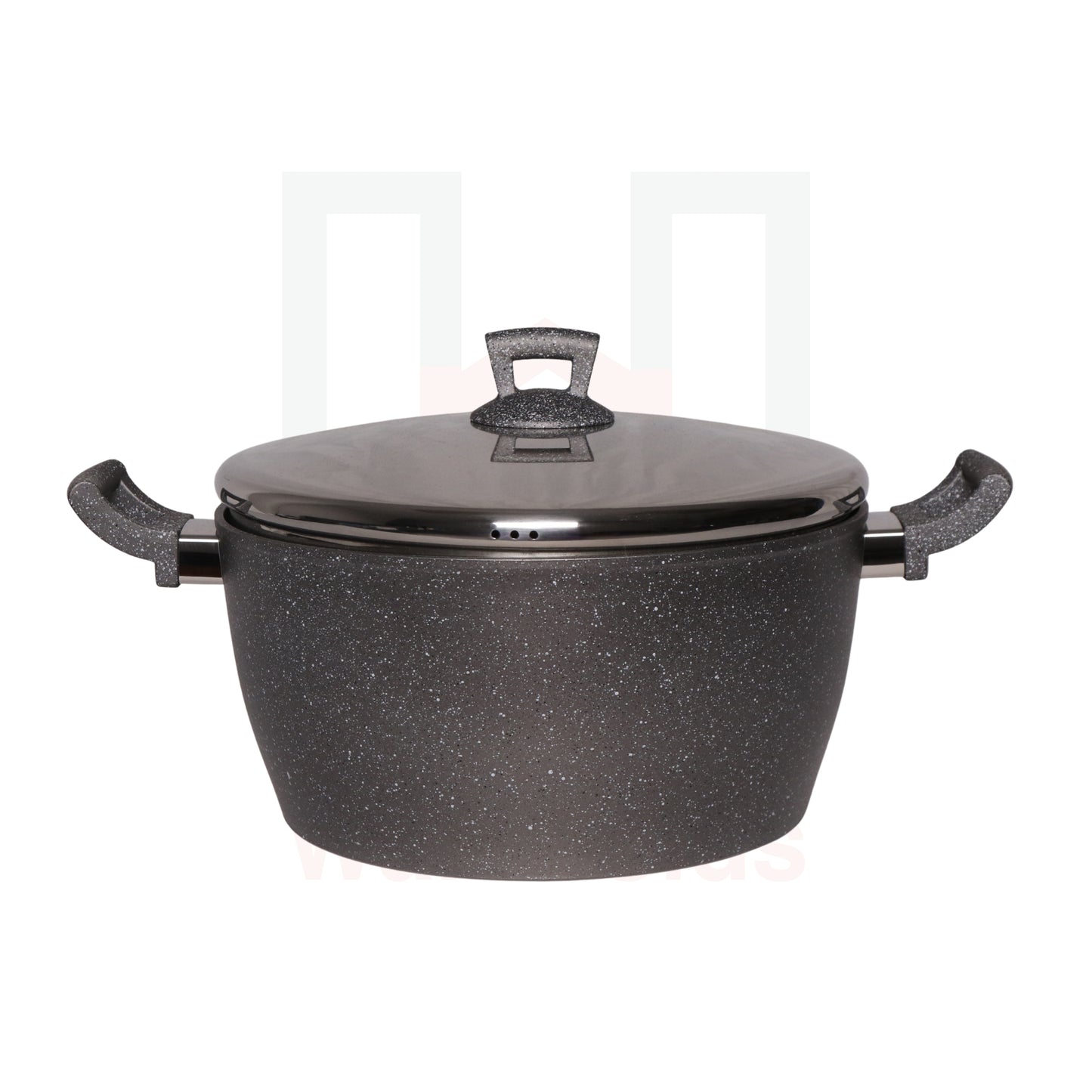 Phoenix Grey Marble Casserole Pot with SS Cover (Granite) - Per Piece