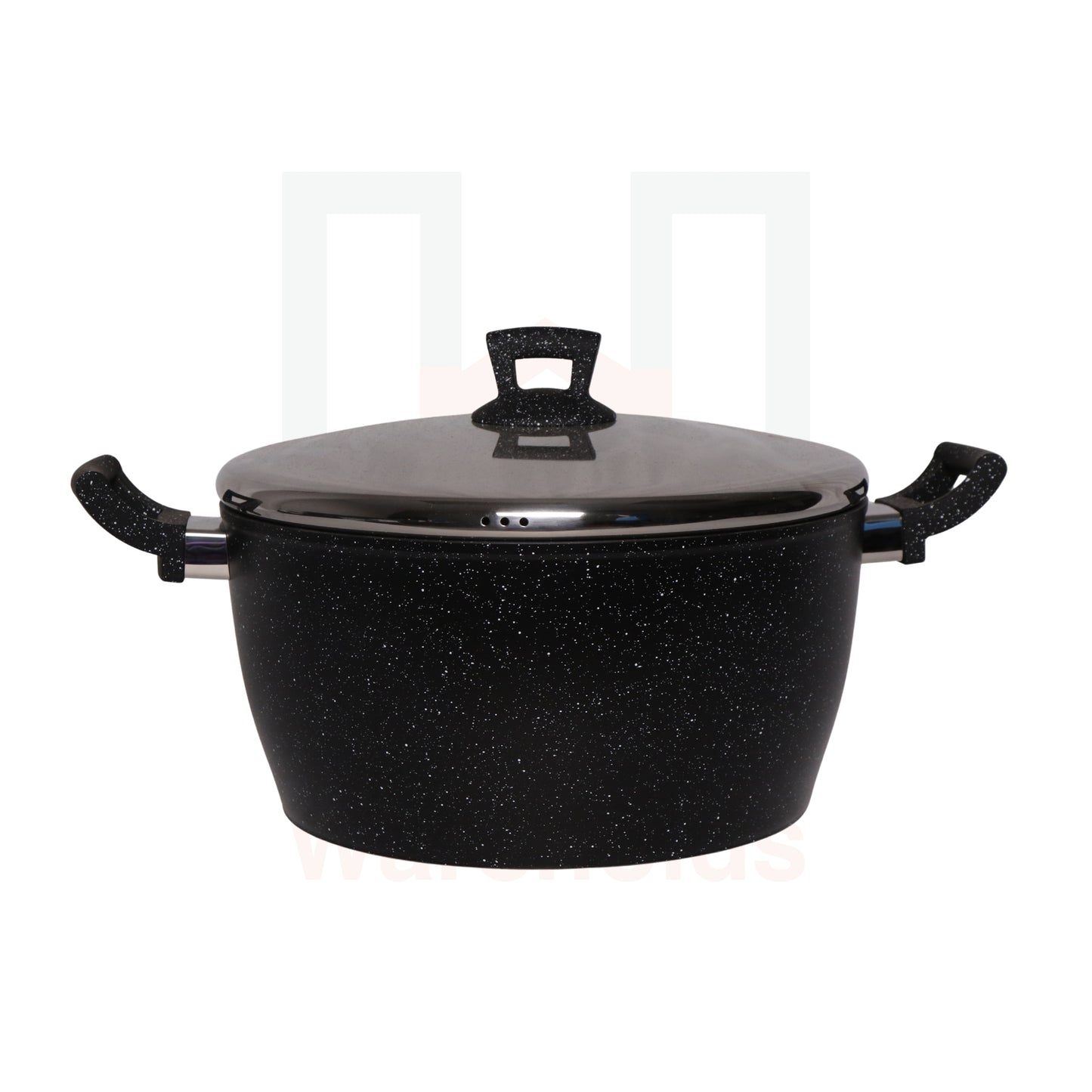 Phoenix Black Marble Casserole Pot with SS Cover (Granite) - Per Piece