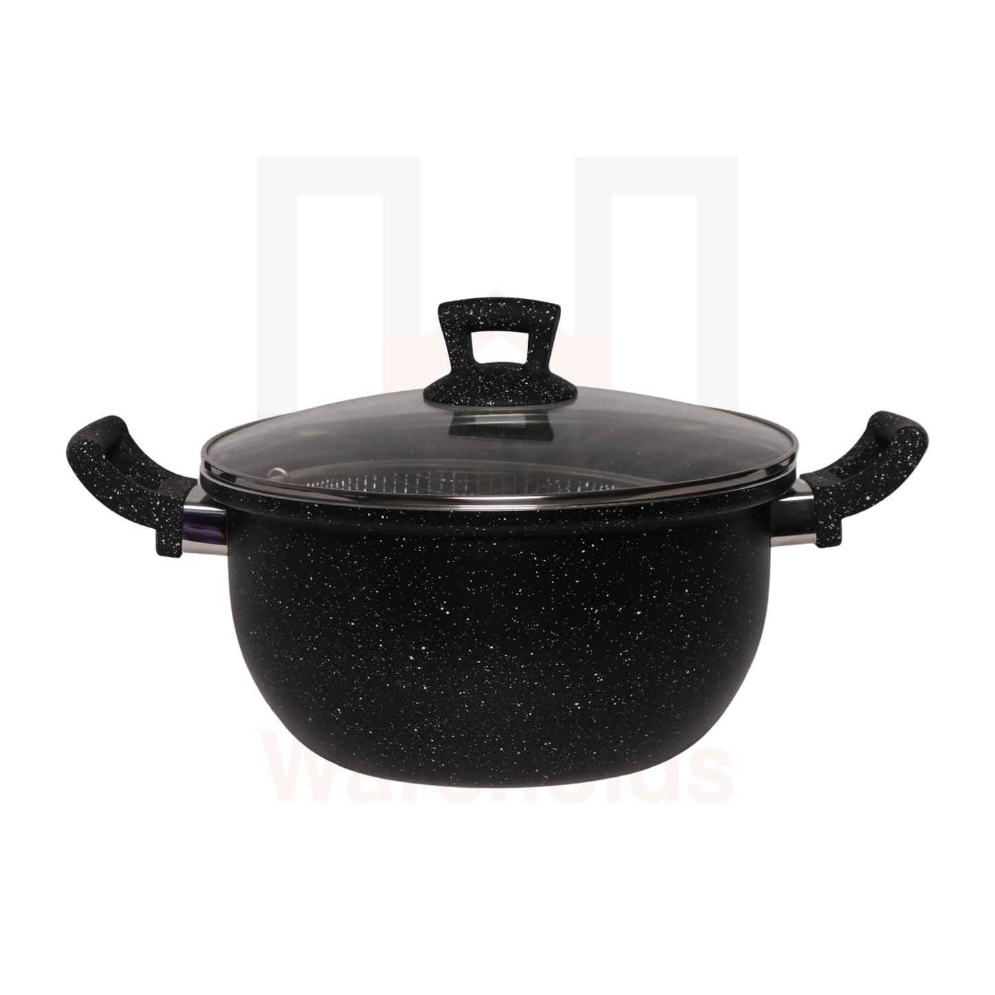 Phoenix Black Marble Casserole Pot with SS Cover (Granite) - Per Piece