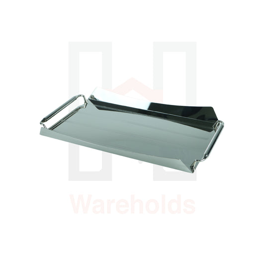 Sleek Silver Stainless Steel Serving Tray