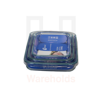 Phoenix 3-Piece Rectangular Pyrex Glass Bakeware Set