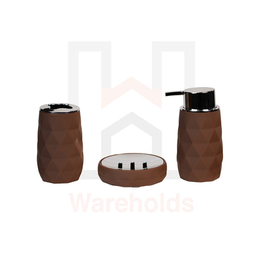 Phoenix Diamond Brown Bathroom Accessory Set