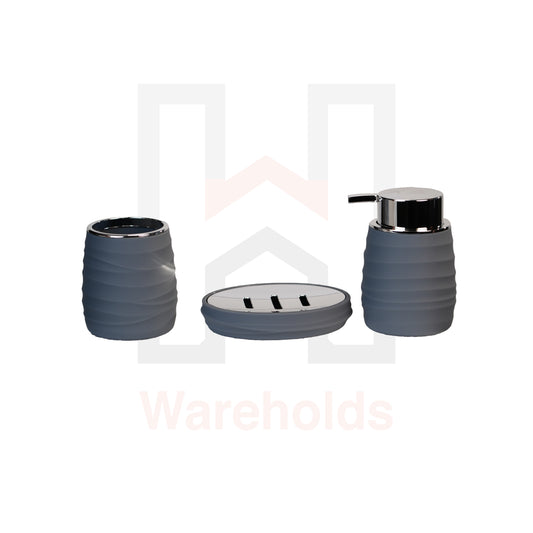 Phoenix Grey Wavy Bathroom Accessory Set