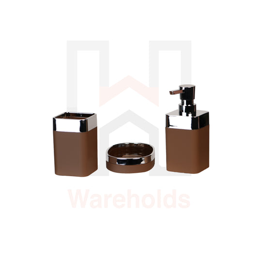 Phoenix Brown Square Bathroom Accessory Set