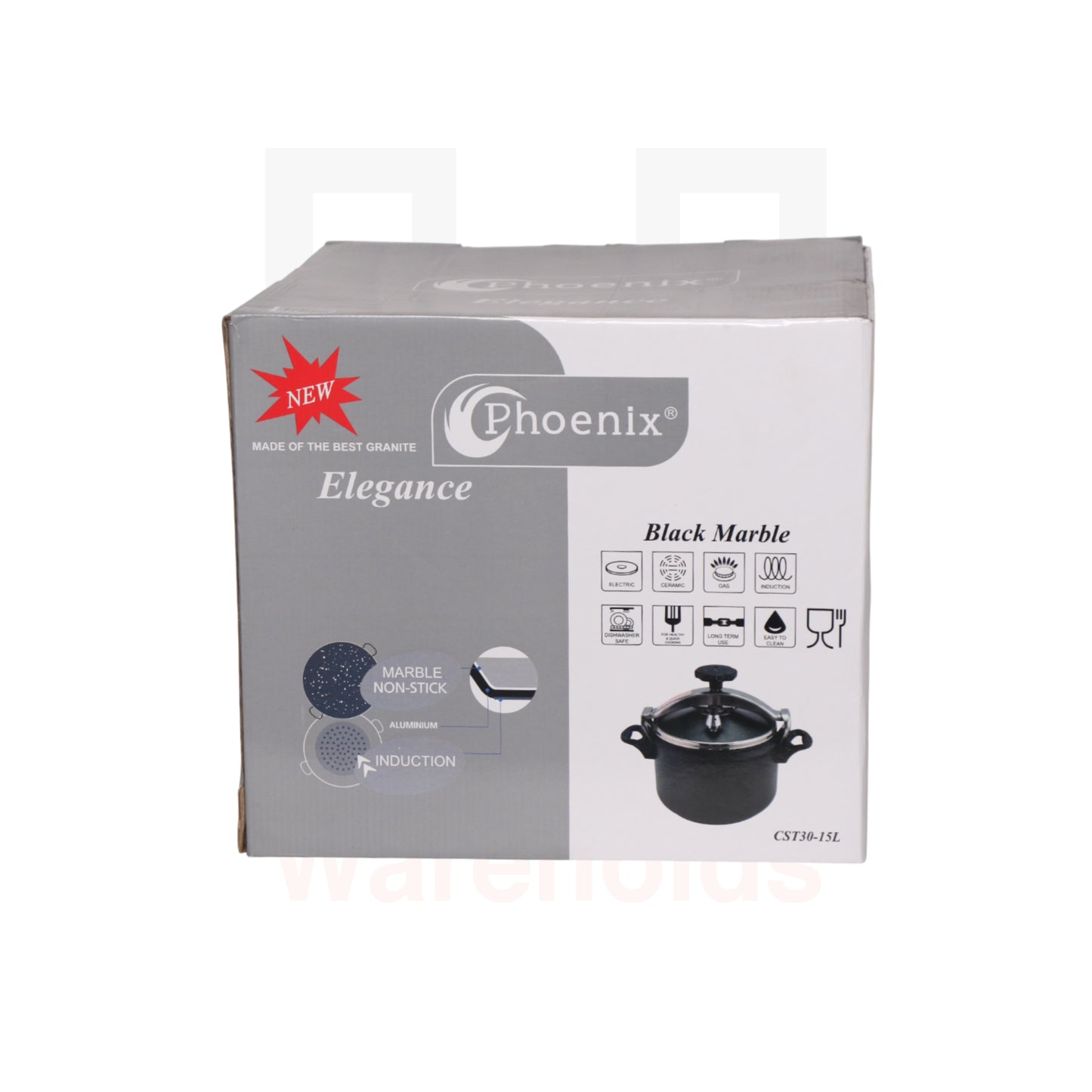 Phoenix Non-stick Marble Professional Granite Pressure Cookware (Black color)