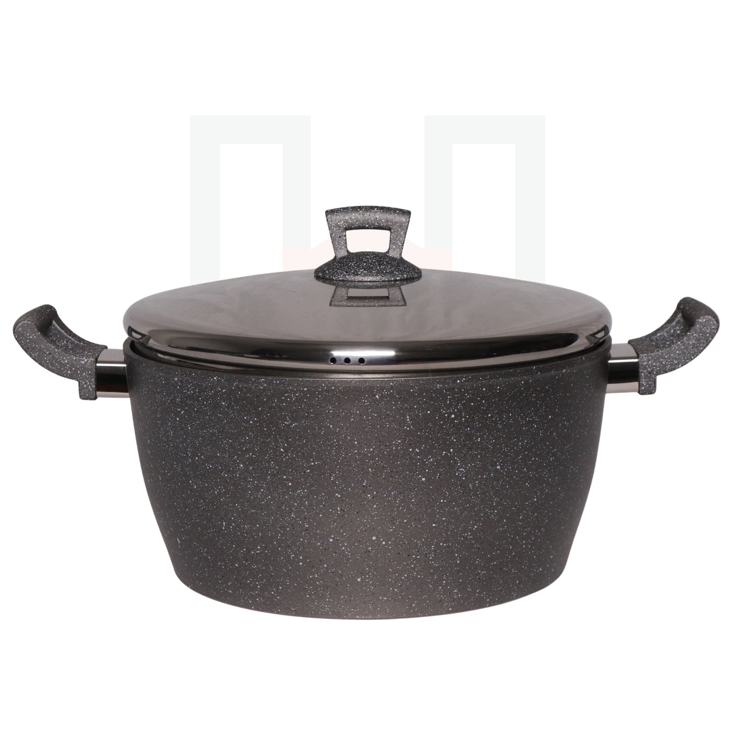 Phoenix Grey Marble Casserole Pot with SS Cover (Granite) - Per Piece