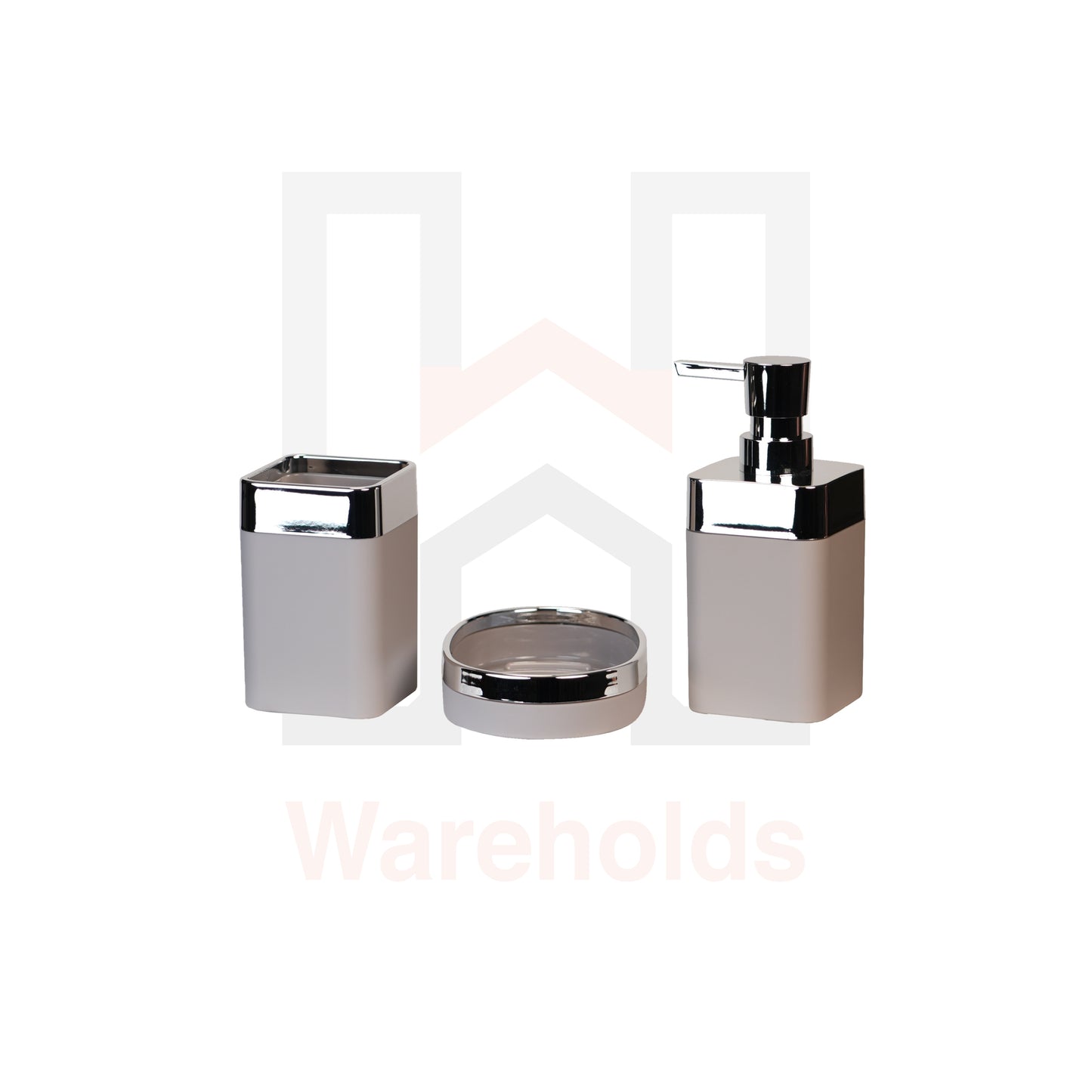 Phoenix Taupe Square Bathroom Accessory Set