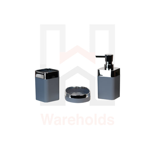 Phoenix Grey Square Bathroom Accessory Set
