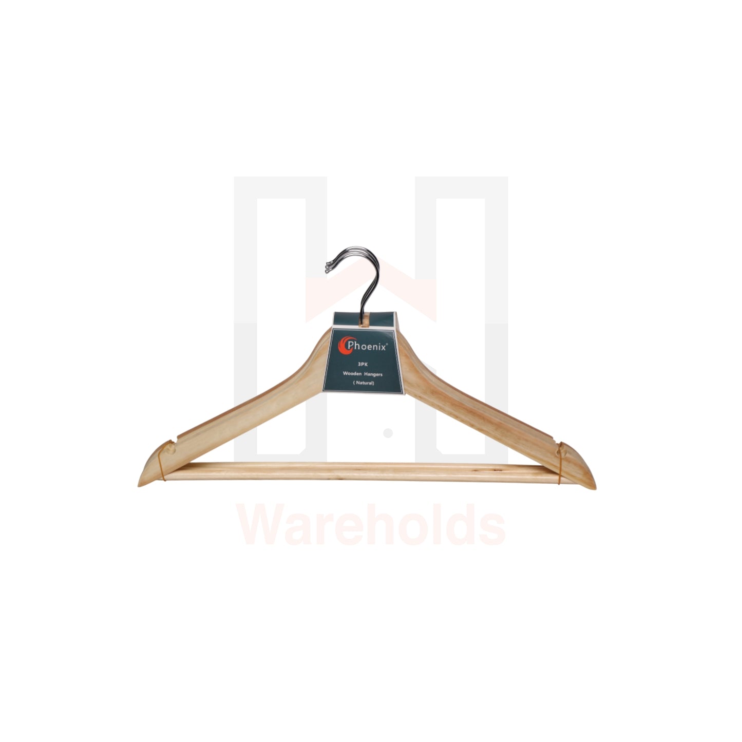 3 Pcs Wooden Hangers (Natural)