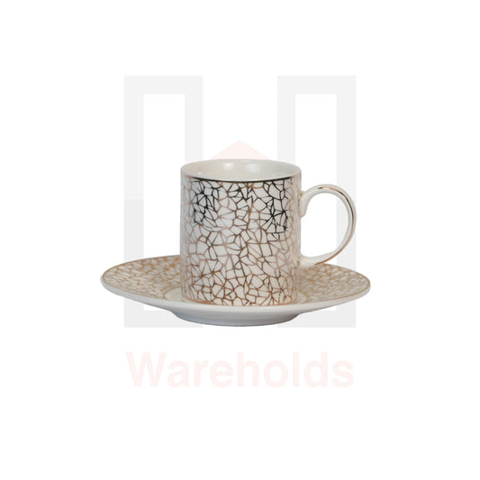 6 Piece Golden Coffee Cup Set