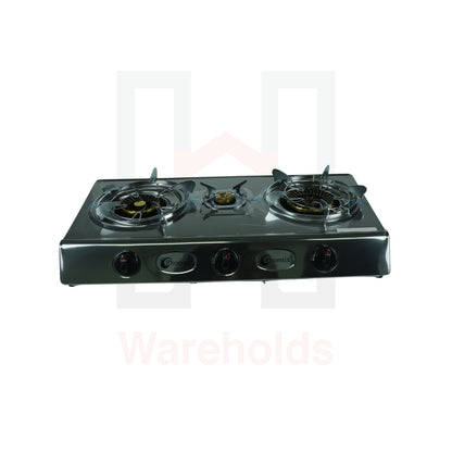 Phoenix Silver Triple Burner Table Gas Stove