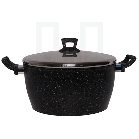 Phoenix Black Marble Casserole Pot with SS Cover (Granite) - Per Piece