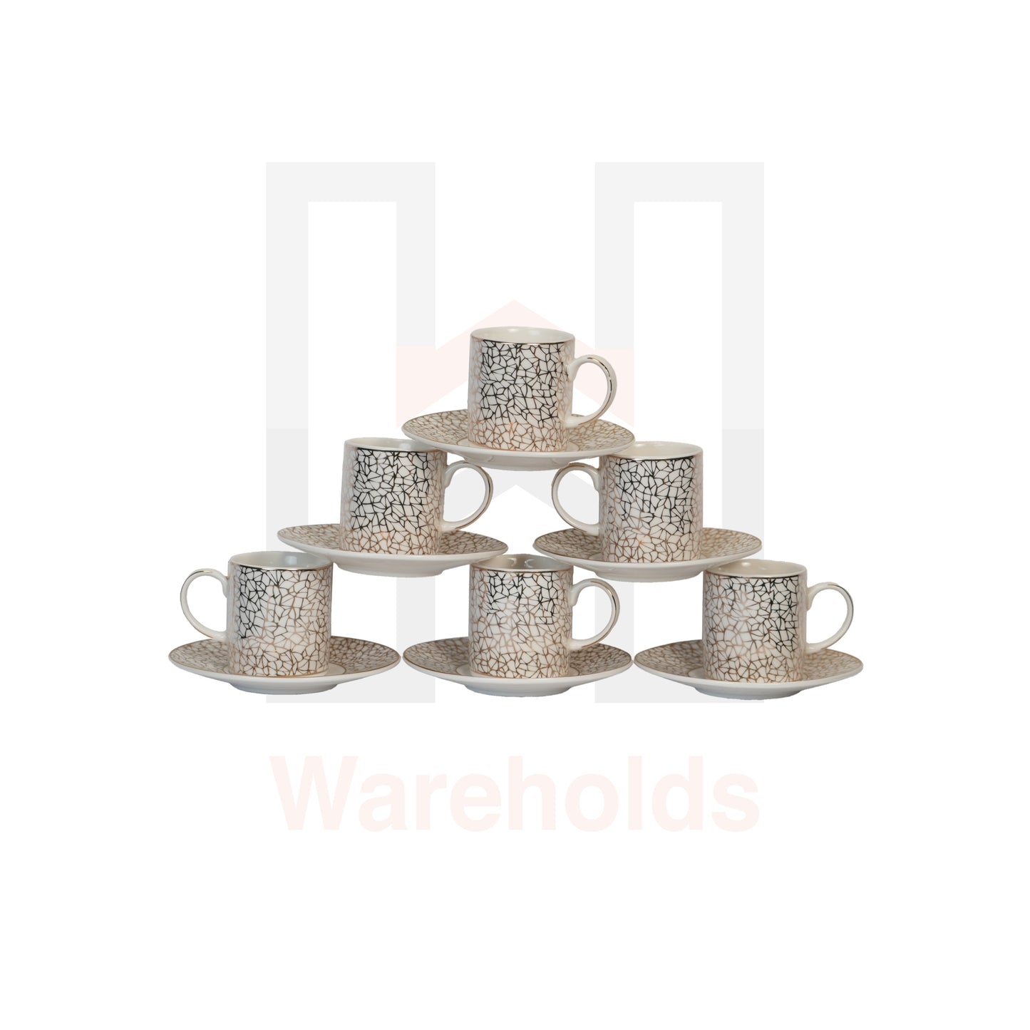6 Piece Golden Coffee Cup Set