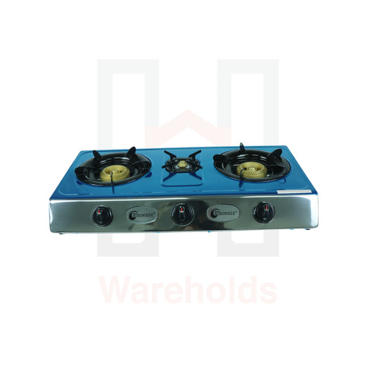 Phoenix Triple Burner Stainless Steel Gas Stove