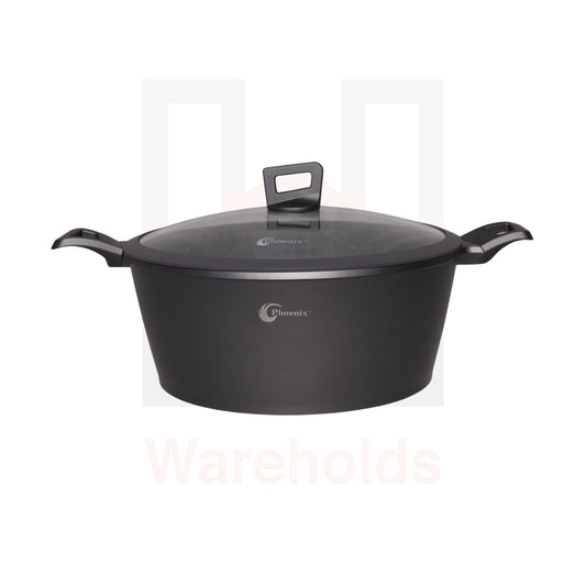 Phoenix Grey Casserole Pot with Glass Cover (PFANNE-POELE) - Per Piece