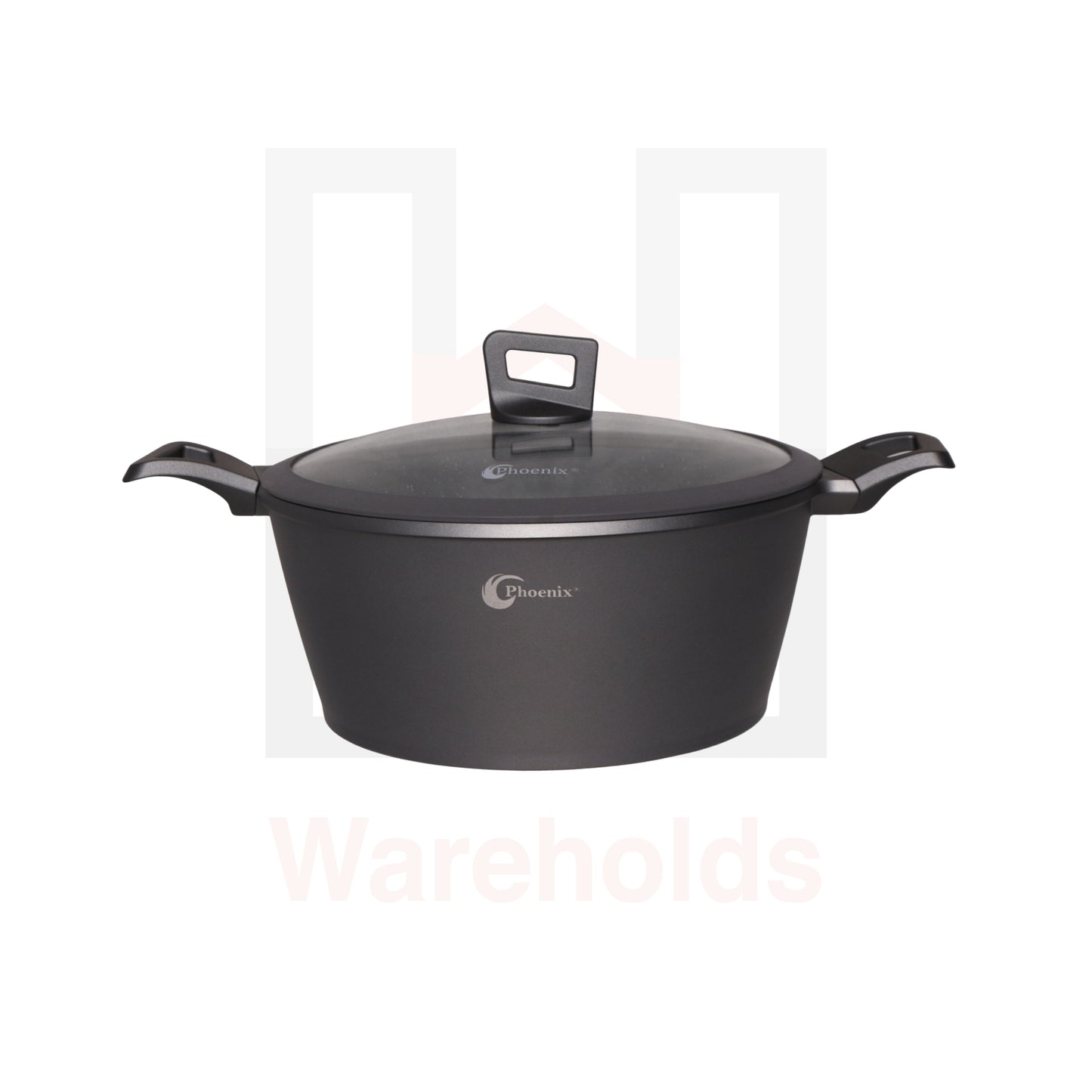 Phoenix Grey Casserole Pot with Glass Cover (PFANNE-POELE) - Per Piece